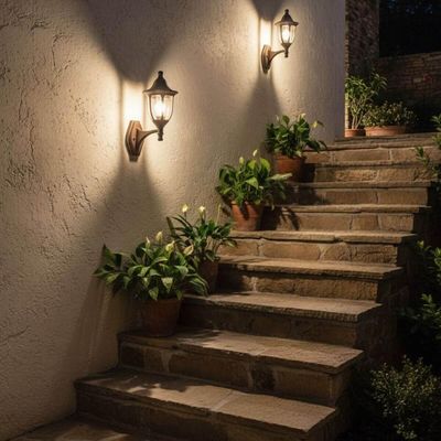 Kit 2 Luminárias Arandelas de Parede Externas Marrom Vintage Decorativas E27 Bivolt Modena Dital