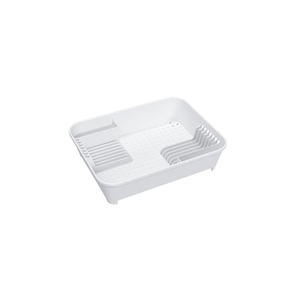 Escorredor de Pratos Coza Basic em Plástico com Porta-Talher Branco Escorredor de Pratos Coza Basic em Plástico com Porta-Talher Branco