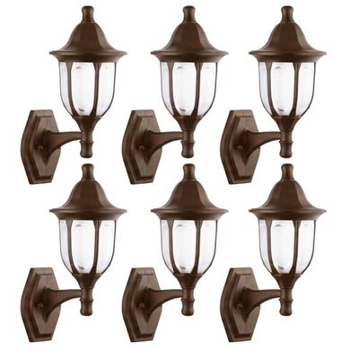 Conjunto 6 Arandelas de Parede 38cm Marrom Luminária Vintage Decorativa Bivolt Modena Dital
