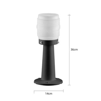 Kit 2 Luminárias de Jardim Termoplástico Preto Globo Timoneiro Leitoso Balizador Calçadas Jardins Dital Bivolt