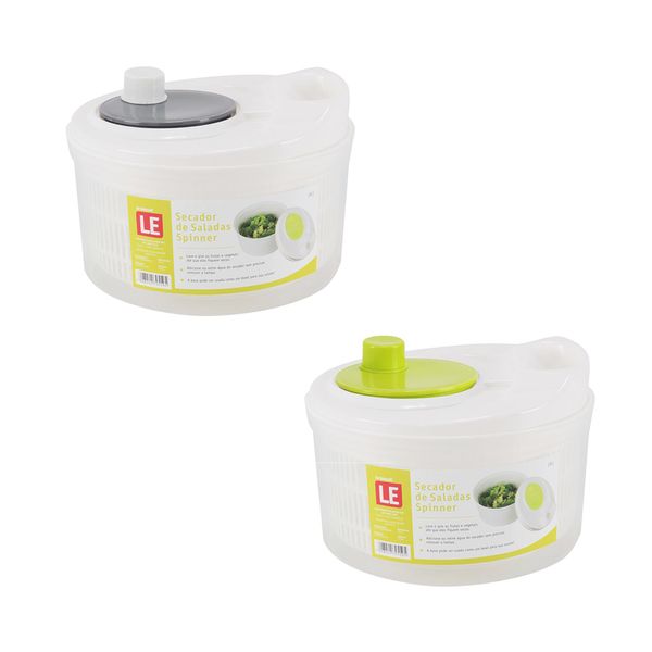 Secador de Saladas de Plástico Le Spinner com Tampa - Item Sortido Secador de Saladas de Plástico Le Spinner com Tampa - Item Sortido