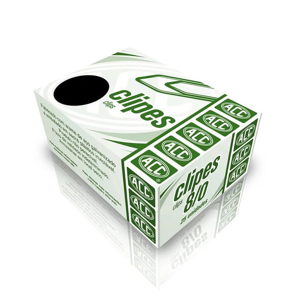 Clips Acc Nº8/0 Aço Galvanizado Prateado com 25 Unidades Clips Acc Nº8/0 Aço Galvanizado Prateado com 25 Unidades