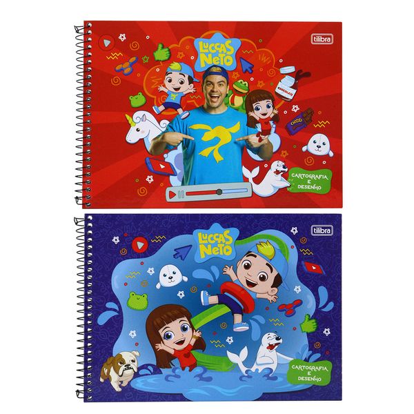Caderno Cartografia Tilibra Espiral Capa Dura Luccas Neto 1 Unidade 80 Folhas - Item Sortido