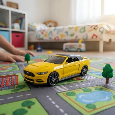 Carro Conversível Amarelo Roda Esportiva Brinquedo Infantil