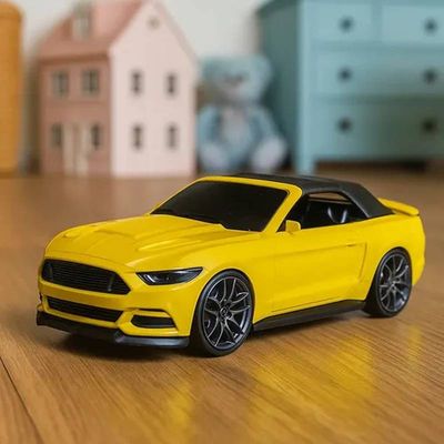 Carro Conversível Amarelo Roda Esportiva Brinquedo Infantil