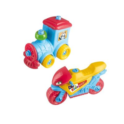 Kit com Moto e Trem Brinquedo Infantil Multicolorido