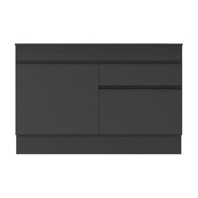 Balcão Cozinha 120cm Com Rodapé 2 Portas 1 Gaveta Veneza Multimóveis V2117 Preto Preto