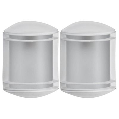 Kit 2 Arandelas Luminárias de Parede Branco Elegance E27 Grade Redonda Lente Fosca Dital Polipropile
