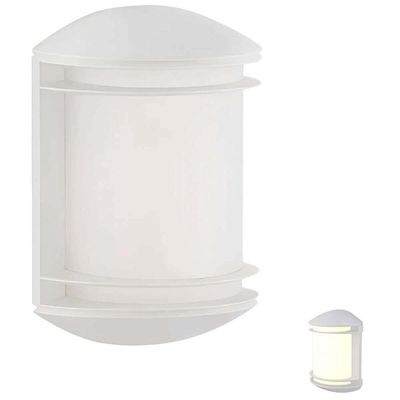 Kit 2 Arandelas Luminárias de Parede Branco Elegance E27 Grade Redonda Lente Fosca Dital Polipropile