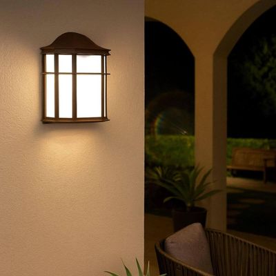Kit 6 Arandelas Luminárias de Parede Jardim Marrom Colonial 25cm Lente Fosca De Ville Dital