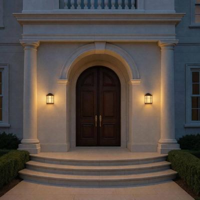 Kit 6 Arandelas Luminárias de Parede Jardim Marrom Colonial 25cm Lente Fosca De Ville Dital