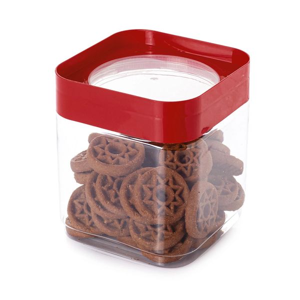 Pote Plug Quadrado Plasútil com Tampa Vermelho 1,28L Pote Plug Quadrado Plasútil com Tampa Vermelho 1,28L