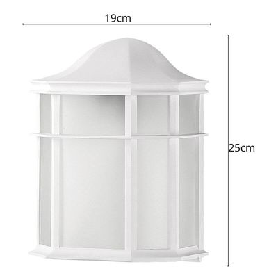 Luminária Arandela de Parede Clássica Colonial Branca Dital 19x25cm Polipropileno Lente Fosca