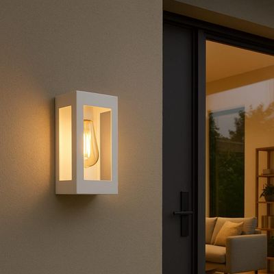 Conjunto 12 Luminárias Arandelas de Parede Branco Bivolt E27 Lente Transparente Prime Dital