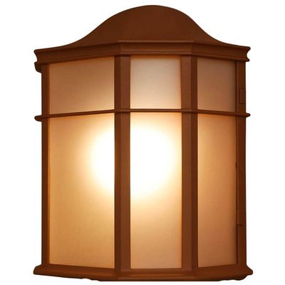Arandela Luminária de Parede Externa Colonial Marrom 19X25cm Lente Fosca De Ville Dital