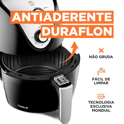 Fritadeira Elétrica Air Fryer Mondial Family AF-30 3,5L Preta - 220V