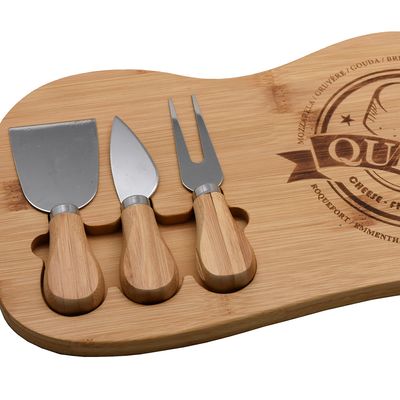 Tábua para Queijo Le Bamboo Retangular de Bambu com 4 Peças