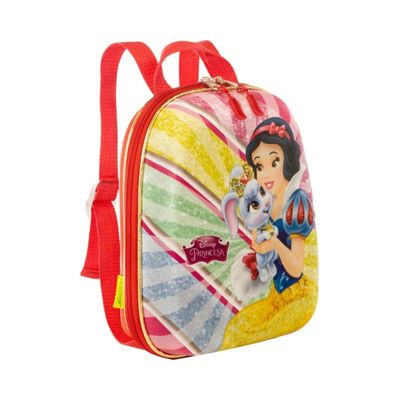 Mochila Escolar Infantil de Costas Branca de Neve Vermelha