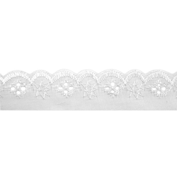 Bordado Inglês de Poliéster Nybc CTL18 2,5cm com 13,70m Branco