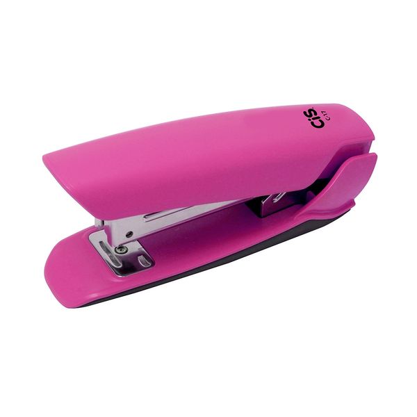 Grampeador de Mesa Cis Plástico Nº26/06 Rosa para até 20 Folhas