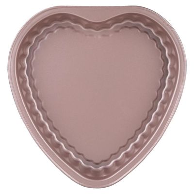 Forma Le Love em Aço de Coração Antiaderente Rosé 27cm