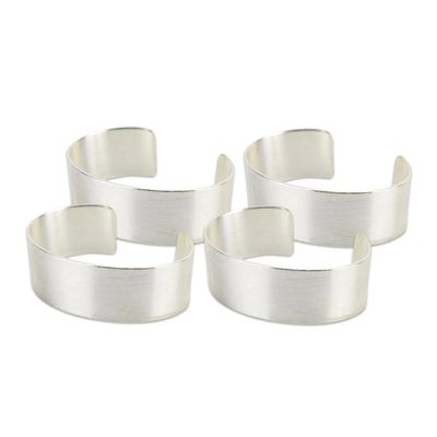 Kit Argola para Guardanapo em Metal Le Grécia Prata 4 Unidades