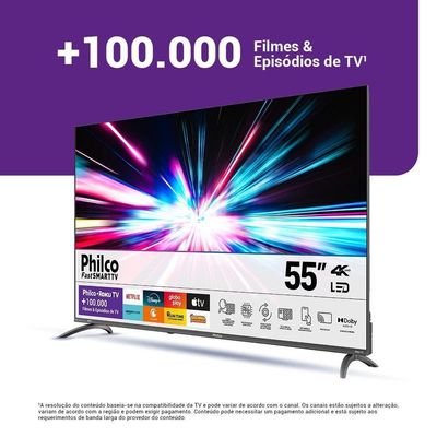 Smart Tv 55 Philco 4k Uhd Roku Tv Dolby Audio P55cra Bivolt