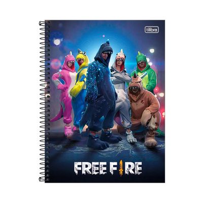 Caderno Universitário Tilibra Espiral Capa Dura Free Fire 10 Matérias Capas Diversas - Item Sortido