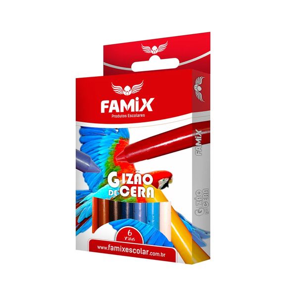 Gizão Cera Famix Jumbo 06 Cores Vibrantes Gizão Cera Famix Jumbo 06 Cores Vibrantes