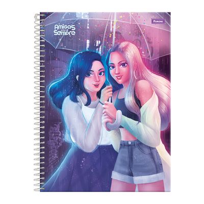 Caderno Universitário Foroni Amigas para Sempre 10 Matérias 160 Folhas Capas Diversas - Item Sortido