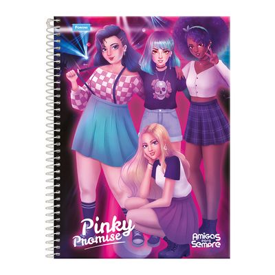 Caderno Universitário Foroni Amigas para Sempre 10 Matérias 160 Folhas Capas Diversas - Item Sortido
