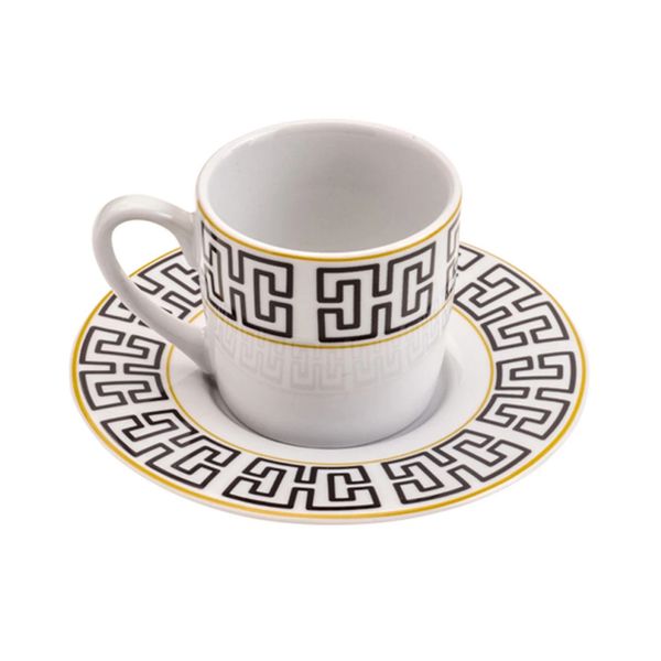 Conjunto de Xícaras de Café Lyor Egypt em Porcelana 6 Peças 90ml