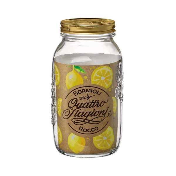 Pote de Vidro Bormioli Quattro Stagioni com Tampa Dourada 1L Pote de Vidro Bormioli Quattro Stagioni com Tampa Dourada 1L