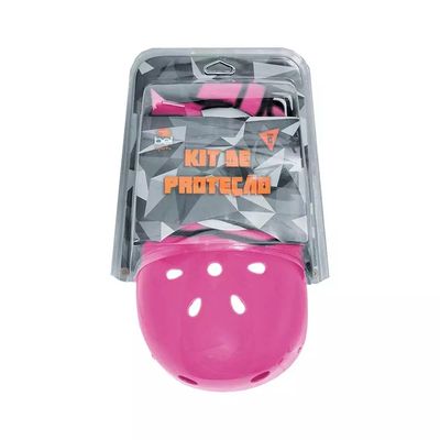 Kit Proteção com Capacete Bel Fix Premium Rosa Tamanho G