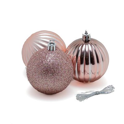 Tubo Bola Natal Le 4cm com 18 Unidades Rosé Gold