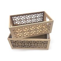 Kit Caixa Organizadora Mdf Vazada com 2 Unidades 18,5x8x8cm, 15,5x5,5x8cm