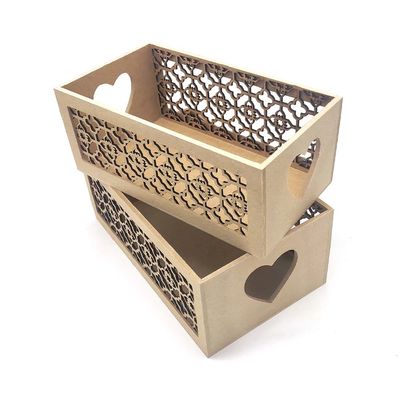 Kit Caixa Organizadora Mdf Vazada com 2 Unidades 18,5x8x8cm, 15,5x5,5x8cm