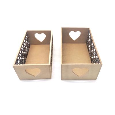 Kit Caixa Organizadora Mdf Vazada com 2 Unidades 18,5x8x8cm, 15,5x5,5x8cm