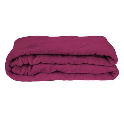 Manta Cobertor Queen Fleece Le Casa Lisa 100% Poliéster Rosa Magenta