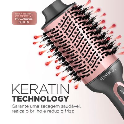 Escova Secadora Mondial Keratin ES-11-BI 1200W Grafite e Golden Rosé - Bivolt