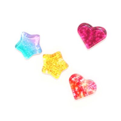 Ímã Magnetico Le Formas Glitter 2,8cm com 4 Unidades Multicolor