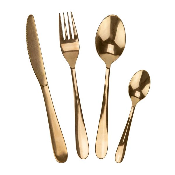 Faqueiro Kas Doha Rosé Gold com 16 Peças Inox Faqueiro Kas Doha Rosé Gold com 16 Peças Inox