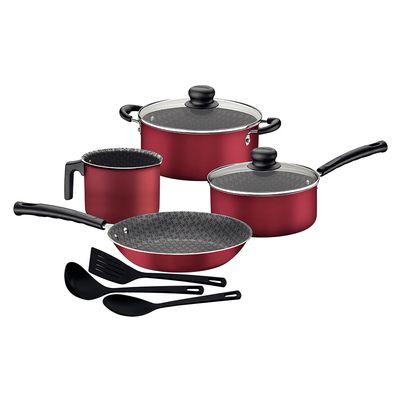 Conjunto de Panelas Antiaderente Tramontina Versalhes Vermelho com 7 Peças