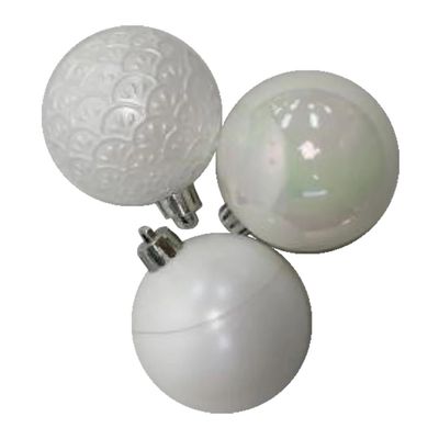 Kit Bola de Natal Snow Branco Le 3 Unidades 6cm