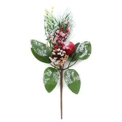 Enfeite de Natal Pick Frutos e Pinha Le 27cm