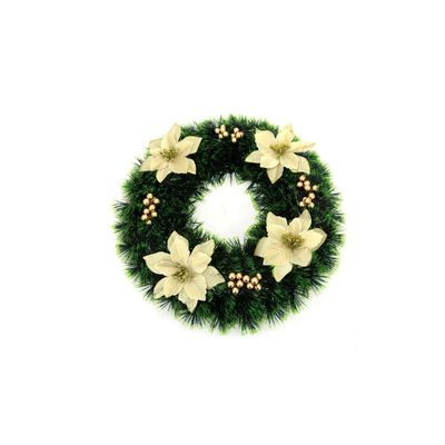 Guirlanda de Natal com Folhas Douradas Le 38cm
