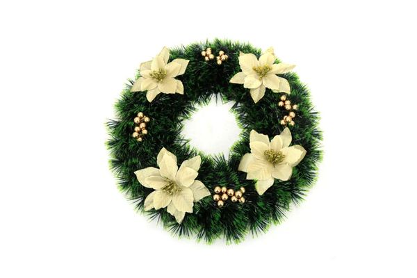 Guirlanda de Natal com Folhas Douradas Le 38cm