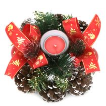 Porta Vela de Natal Laço Le 16x7cm