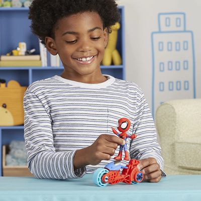 Boneco Homem Aranha Hasbro Spidey and His Amazing Friends com Veículo