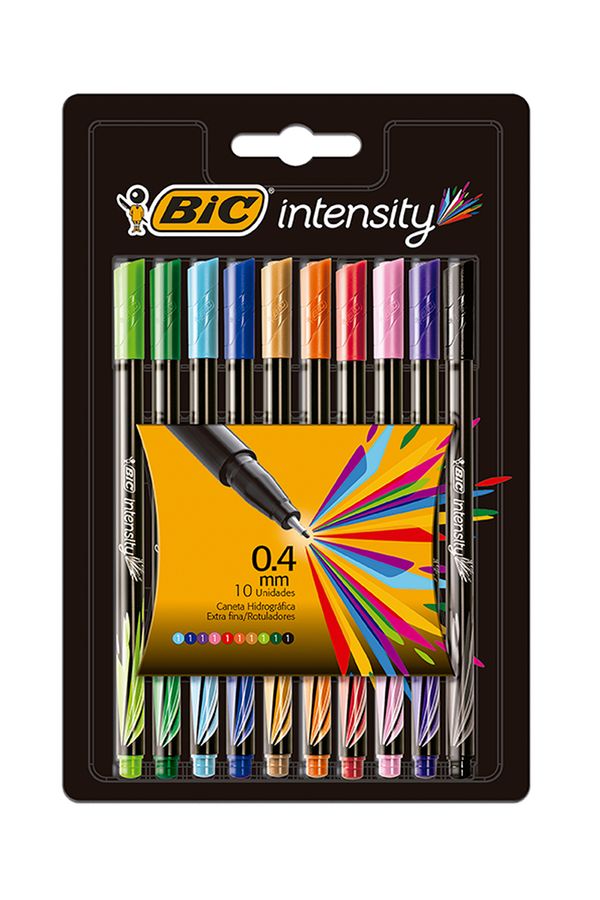 Caneta Hidrográfica Bic Intensity 0.4mm Colors com 10 Unidades